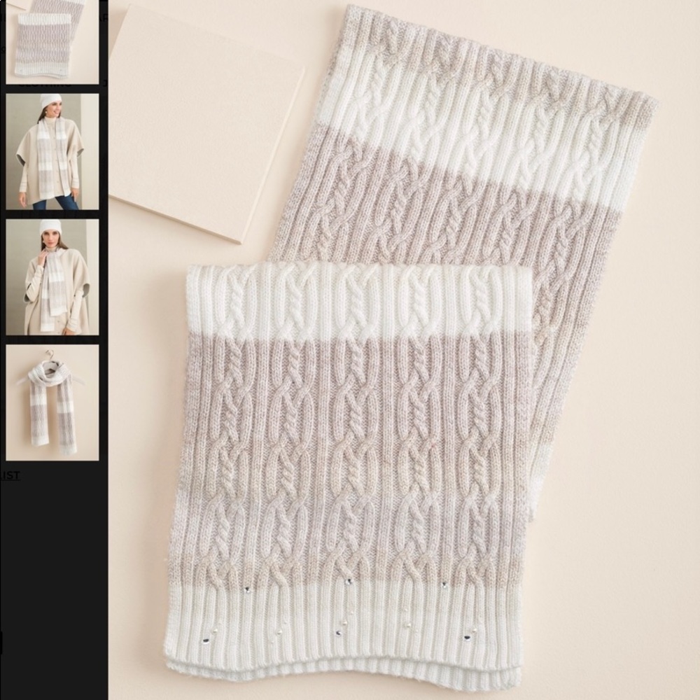 Chico’s gorgeous pearl decorated scarf